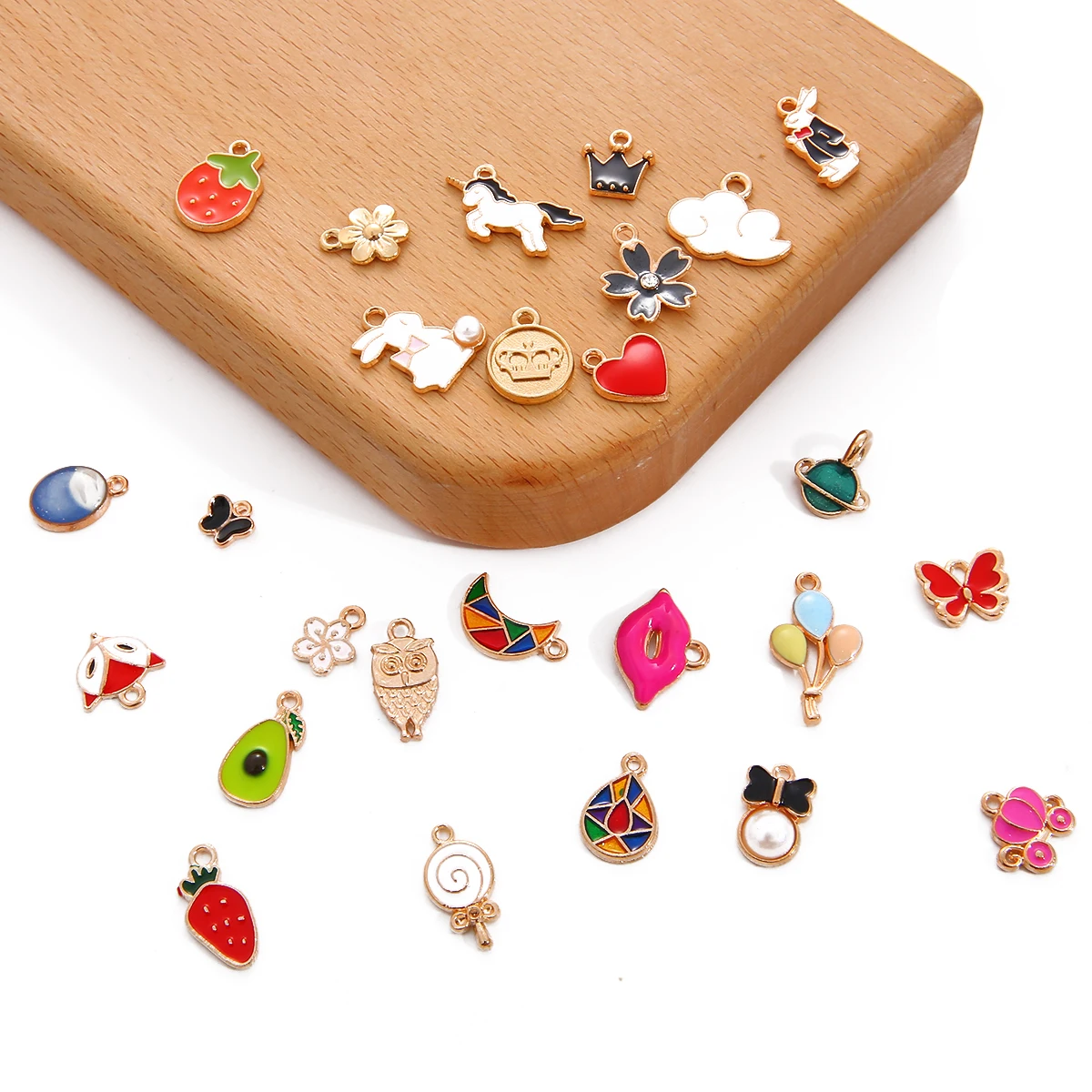 10pcs Drip Oil Alloy Small Pendant Mixed DIY Handmade Necklace Earrings Accessories Bracelet Pendant Materials Accessories - Detail 1