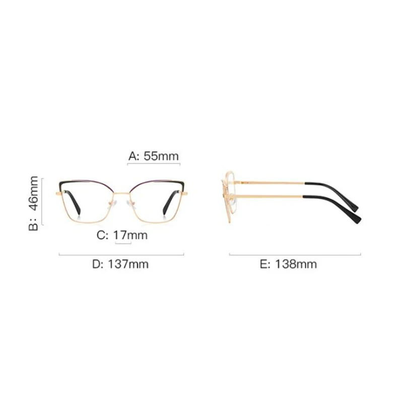 0 -0.5 -0.75 To -6.0 Pink Gold Frame Cat Eye Minus Myopia Glasses Women 1.56 Aspheric Anti Blue Light Prescription Spectacles