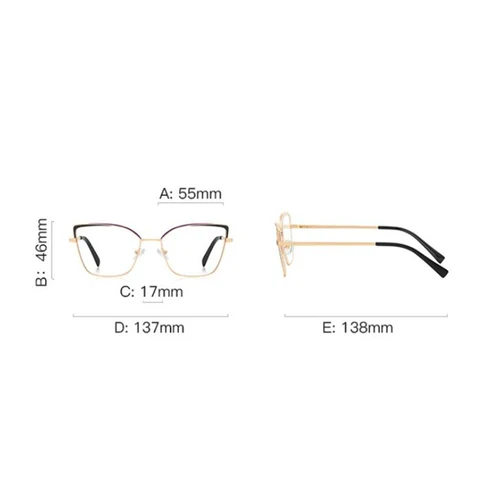 Imagen 2 del producto 0-0,5-0,75 a-6,0 montura de oro rosa ojo de gato menos gafas para miopía mujeres 1,56 gafas graduadas asféricas antiluz azul