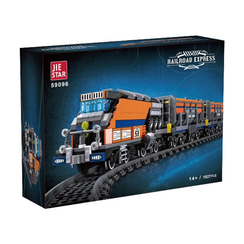 

IN STOCK 59096 MOC Railway Express Building Blocks Assembling Train Tracks Bricks Model DIY Toys for Boys Christmas Gift Sets
