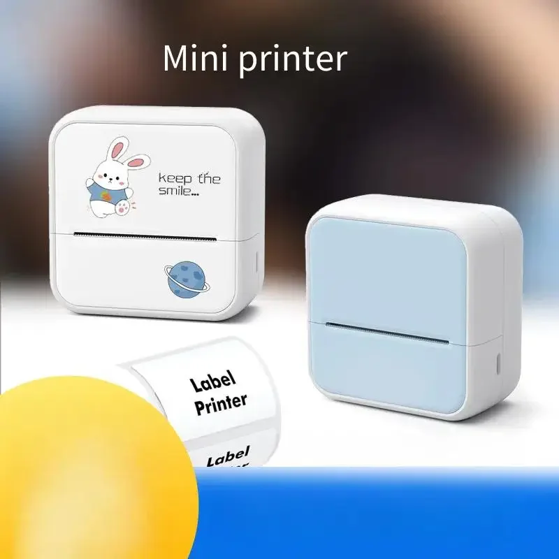 Portable Sticker Printer Label Maker Thermal Printer Bluetooth Free APP Inkless for DIY Journal Study Notes Memo List Name Tag