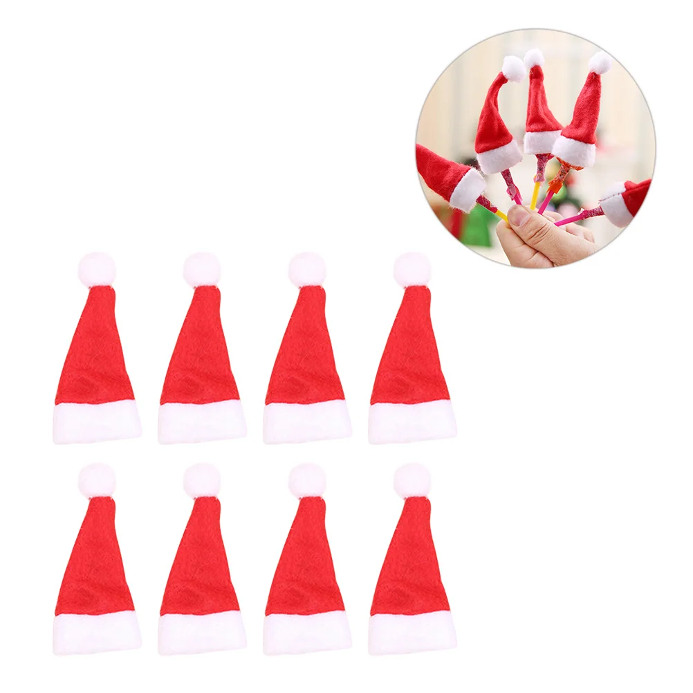 

20 Pcs Santa Hat Bottle Caps Candy Package Mini Christmas Hats Red for Lollipop