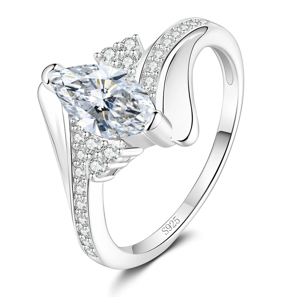 5*10mm 1ct Moissanite Ring S925 Sterling Silver Devil's Eye Zircon Rings for Woman Party Jewelry Gift