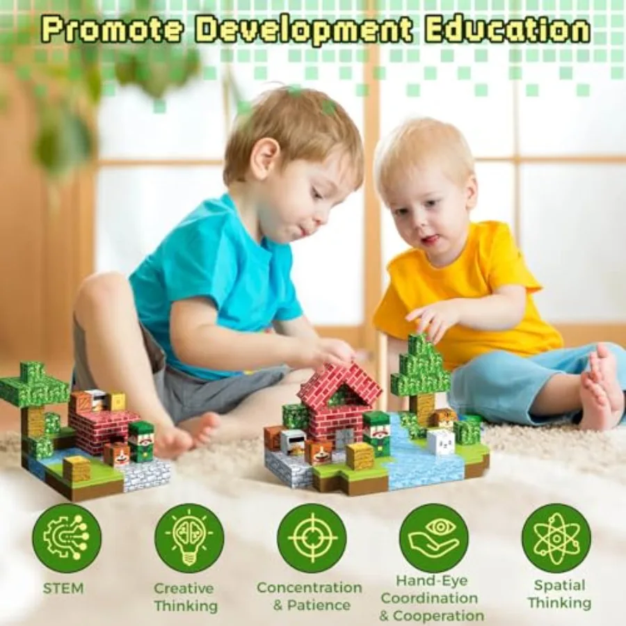 كتل مغناطيسية 150 قطعة مكعبات بناء مغناطيسية ألعاب بناء مفتوحة مع حقيبة تخزين للعب الإبداعي وتعلم الجذع