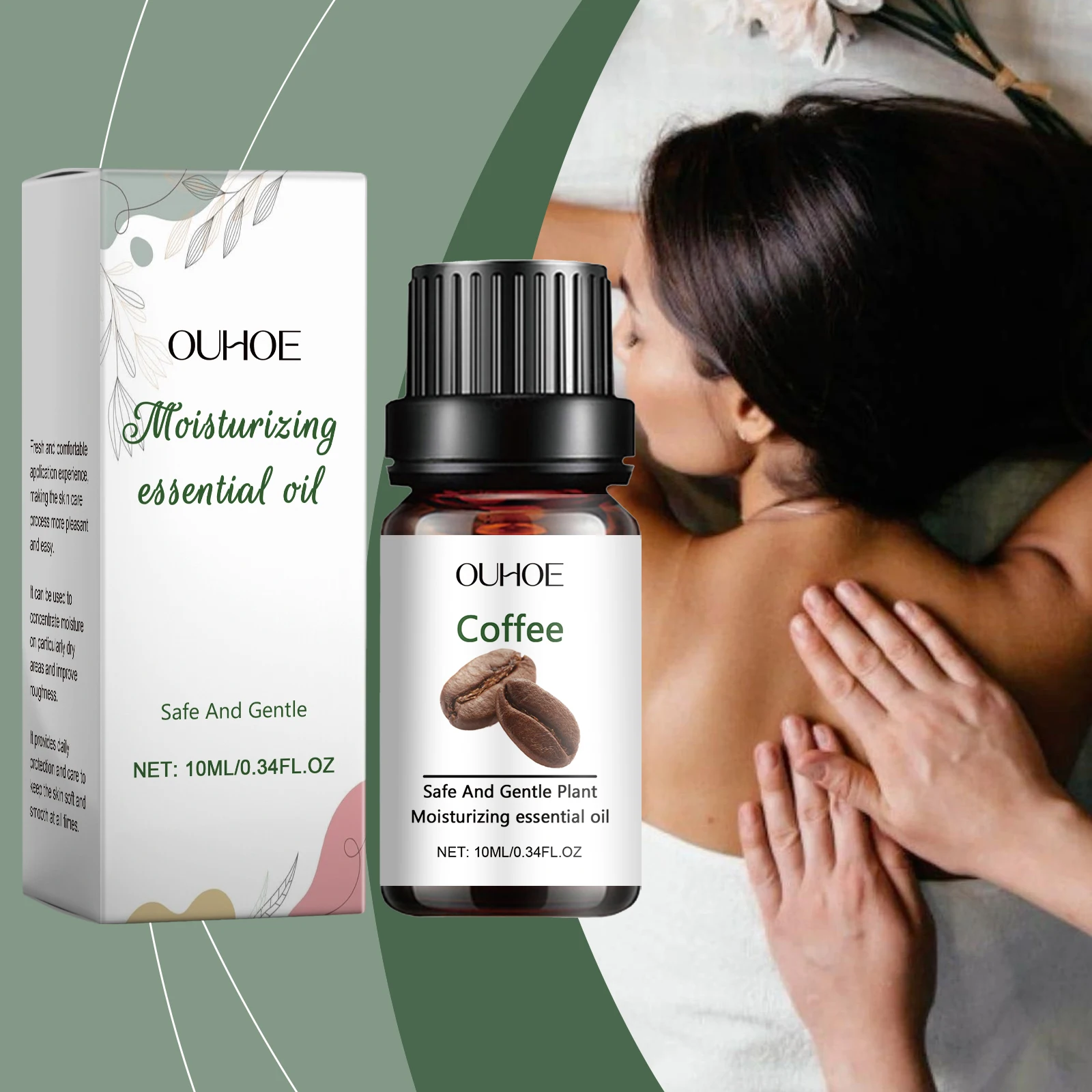 Coffee Moisturizing Essential Oil - 100% Pure Plant-Based Facial & Body Oil - 10ml/0.34oz - Safe for Sensitive Skin - Hydrating