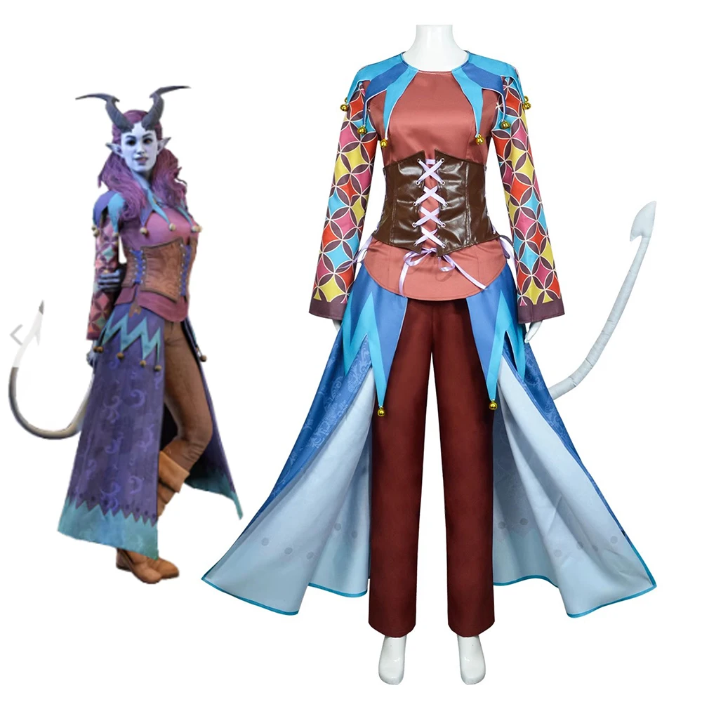 Alfira Cosplay Costume Women Game Baldur Cos Gate 3 Alfira Roleplay Battle Suit with Tail Halloween Carnival Party Outfits