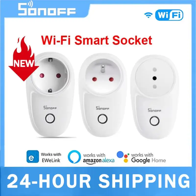 Sonoff S26R2 WiFi Smart Plug Wireless Smart Socket Switch Timing Smart Voice Remote Control via eWeLink Google Alexa