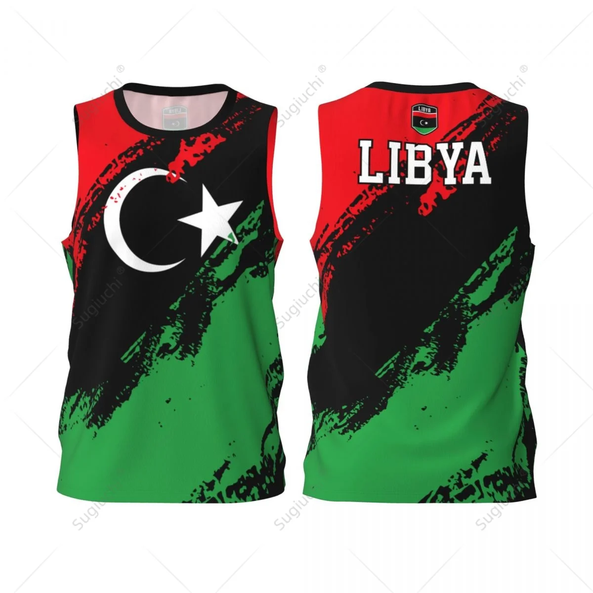 Men Basketball Sports Libya Flag Running Fitness Multifunction Jersey Sleeveless shirt Custom Name Nunber Exclusive