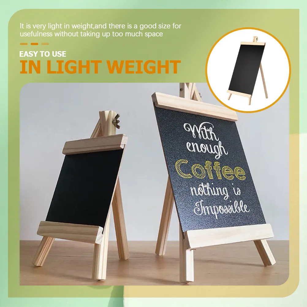 Tabletop Chalkboard Sign Wood Blackboard Reusable Erasable Suitable for Wedding Party Home Cafe Buffet Message Board