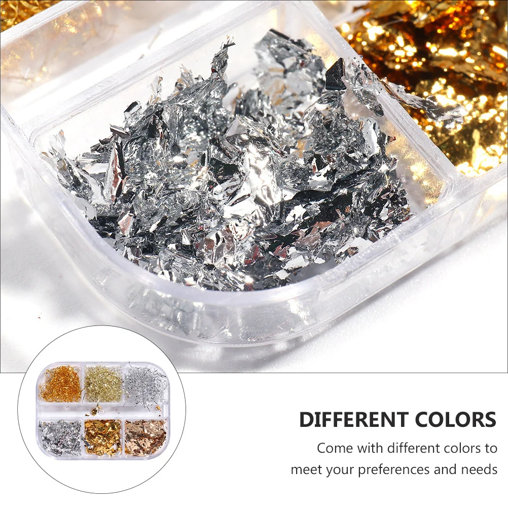 

3 Boxes Nail Art Foil Glitter Sequins DIY Stickers Supplies Safe Practical Excellent Texture Nail Art Foil Glitter