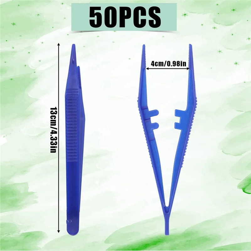 50 Stuks Plastic Pincet, Praktische Ambachtelijke Pincet Plastic Pincet Knutselgereedschap Voor Kinderen Thuis School Diy Ambachten