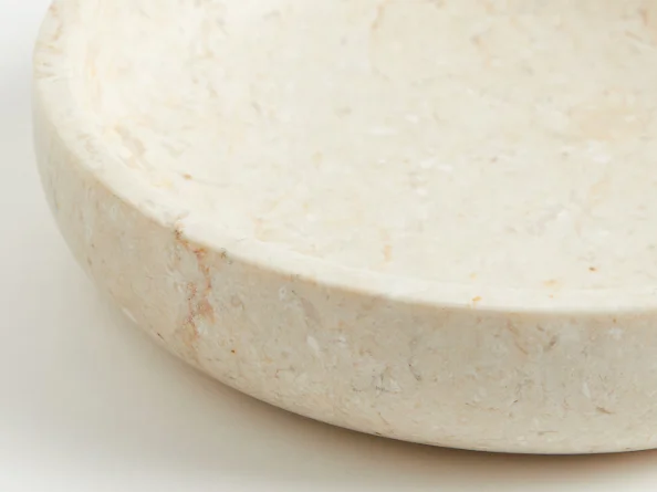NANWEI Natural Beige Marble Bowl Handcrafted For Refined Dining & Display