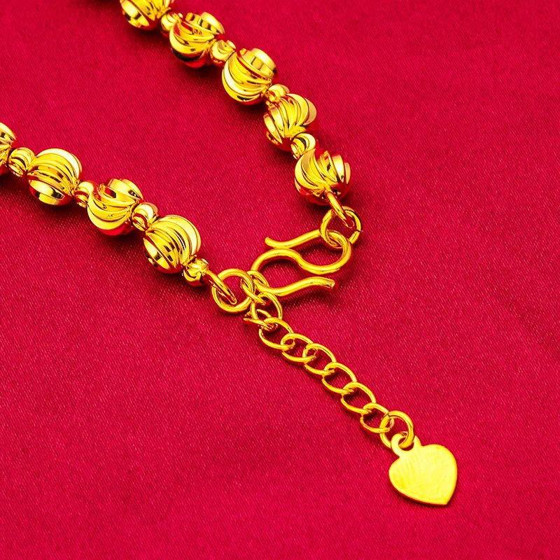 

24K Gold Bead Bracelet | AU999 Pure Gold, round gold beads strung together, warm luster, elegant for daily wear