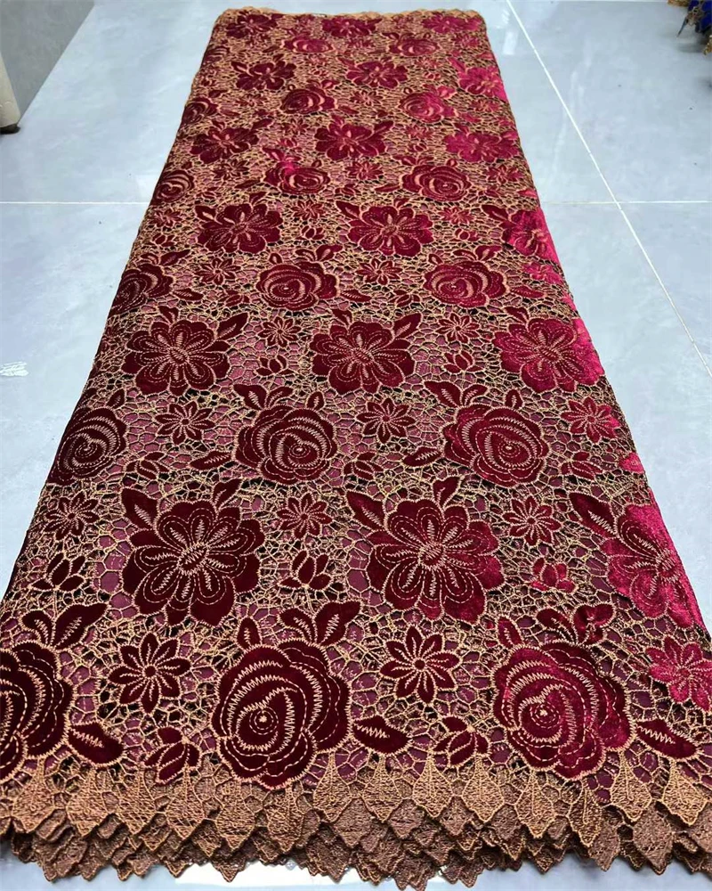 

Latest Guipure Cord Lace 5 Yards African Cord Lace Fabric Embroidery French Net Lace High Quality For Diy Dress