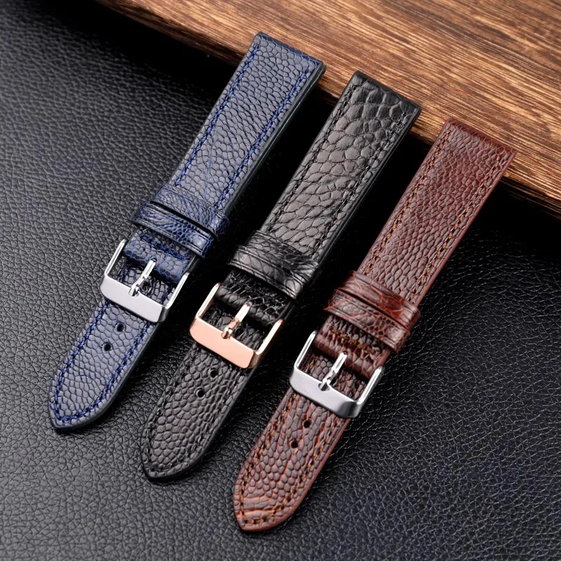 Handmade Ostrich Foot Leather Bracelet 18mm 19mm 20mm 21mm 22mm Personalised Men's Watch Accessories Bracelet