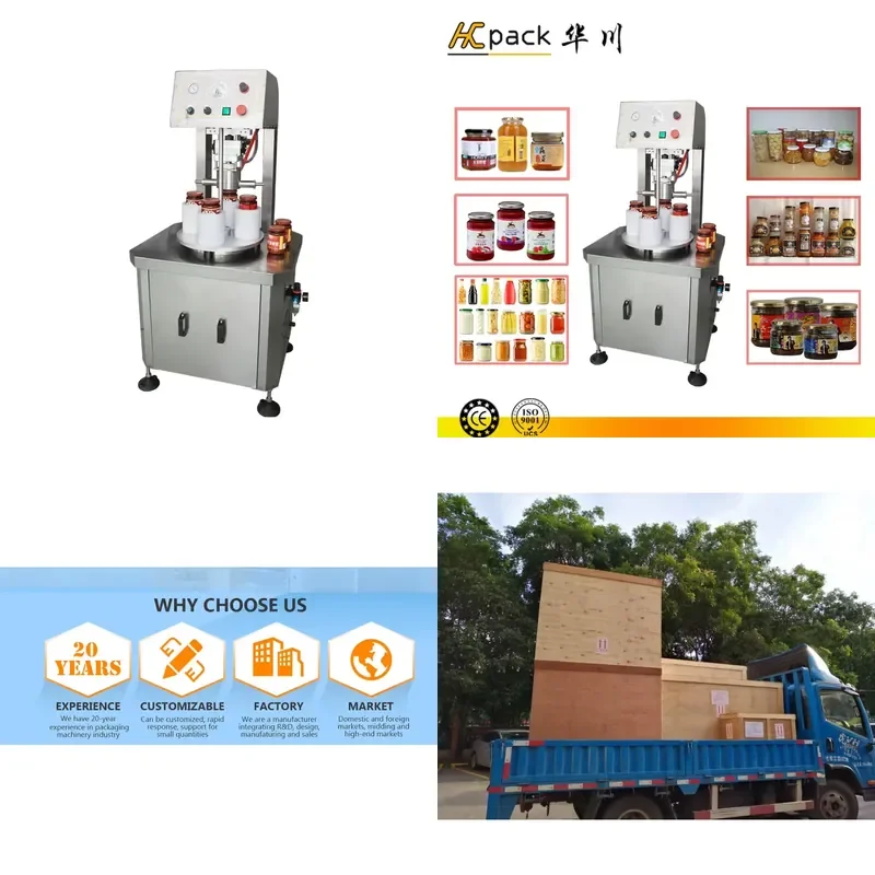 for Semi-automatic Hand Capping Machine for Metal Jars Glass Bottle Aluminum for Small Business