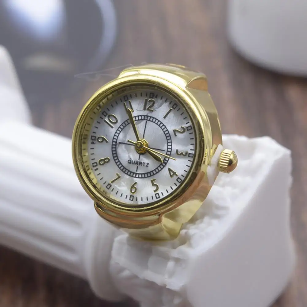 Practical Decorative Finger Rings Jewelry Clock Compact Analog Finger Watch Men Analog Quartz Watch Ring for Adult