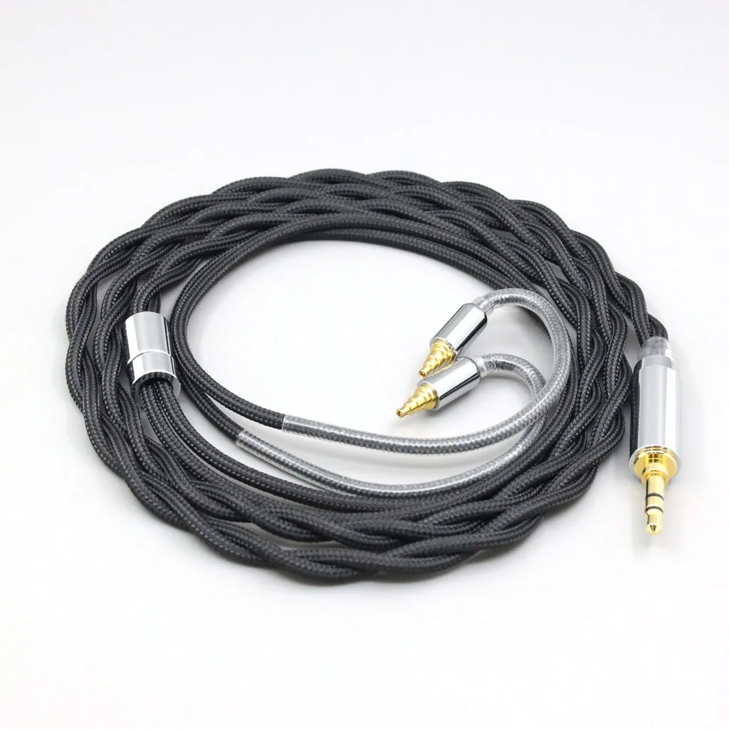 Nylon Black 99% Pure Silver Palladium Graphene Gold Shield Cable For Sennheiser IE40 Pro IE40pro 2 core LN008286