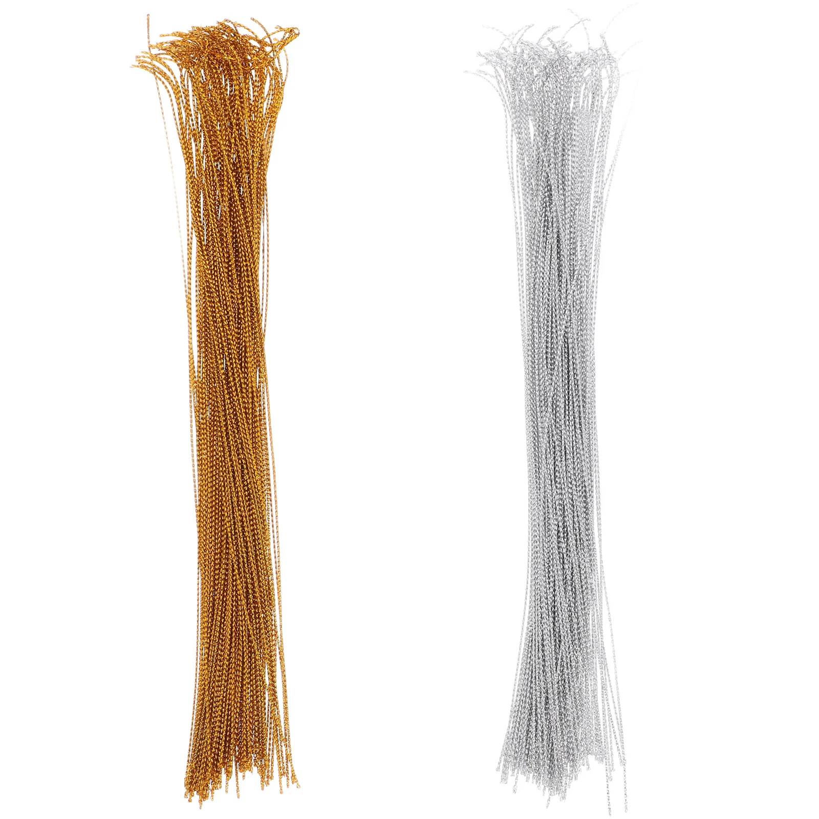 

200Pcs Christmas Ball Hanging Rope Metallic Thread DIY Ornament Hangers Holiday Decorations Tag Tie Strings Hanger String