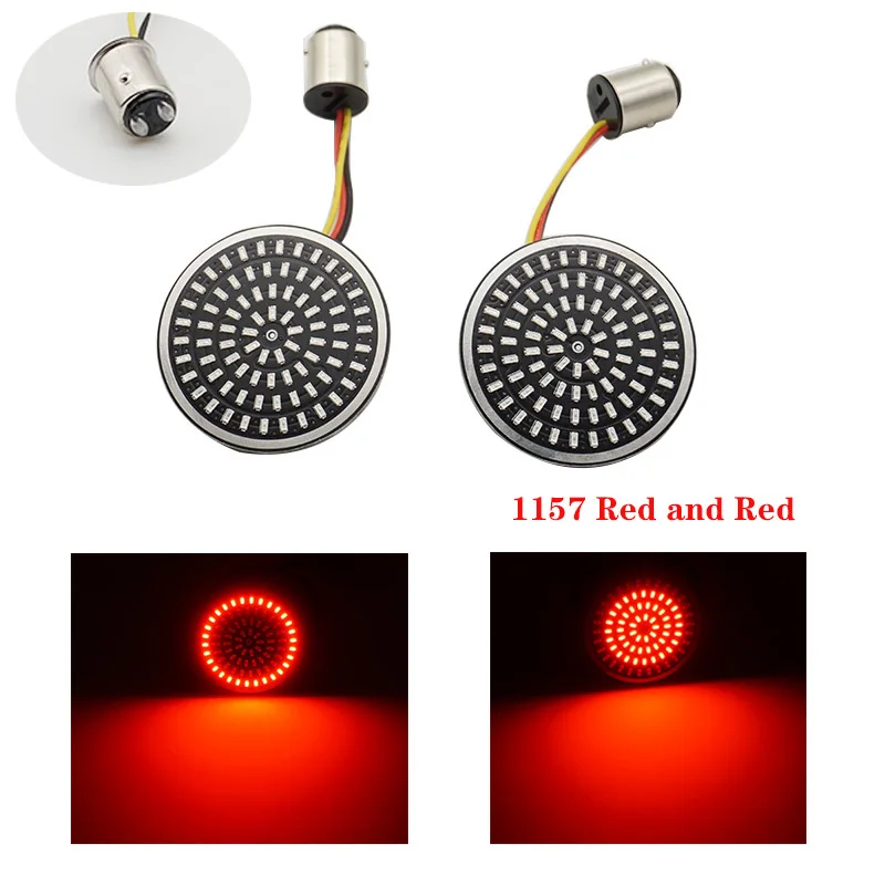 Bullet Style Amber Turn Signal Indicator Lights 1156 1157 SMD LED Panel Bulb For Harley Sportster Touring Electra Glide Dyna