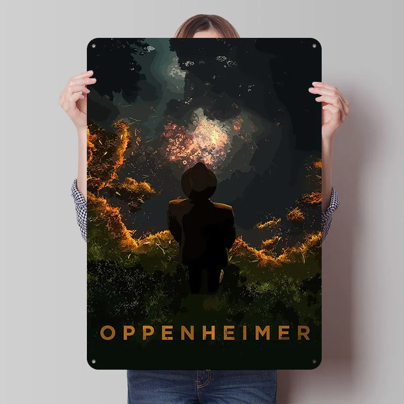 Oppenheimer المعادن المشارك تين علامات جدار الفن الجمالية غرفة ديكور علامة معدنية مخصصة للديكور المنزل المرآب الزينة الرجعية