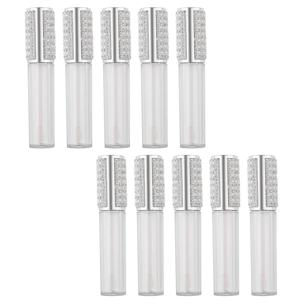 10 قطعة أنبوب ملمع الشفاه إعادة الملء الزجاج الشفاف زجاجات بلسم الشفاه لتقوم بها بنفسك حاوية أحمر الشفاه زجاجات إعادة الملء الصغيرة أنبوب أحمر الشفاه #6
