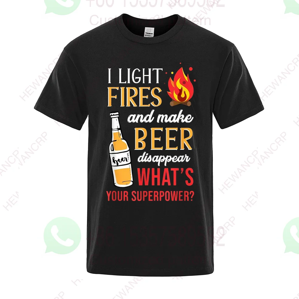 

I Light the Fire Graphic Print Men's T-Shirt Men Cotton O-neck short sleeve tee Unisex Casual Oversized Tshirts streetwear