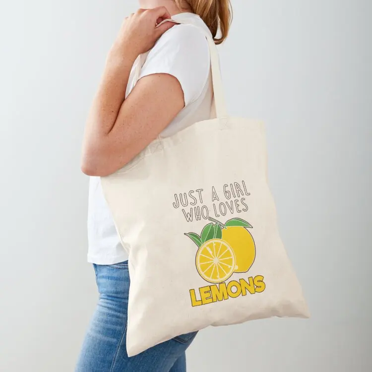 

Just A Girl Who Loves Lemon. Tote Bag custom canvas bag shopper bag women handbag Women's shopper