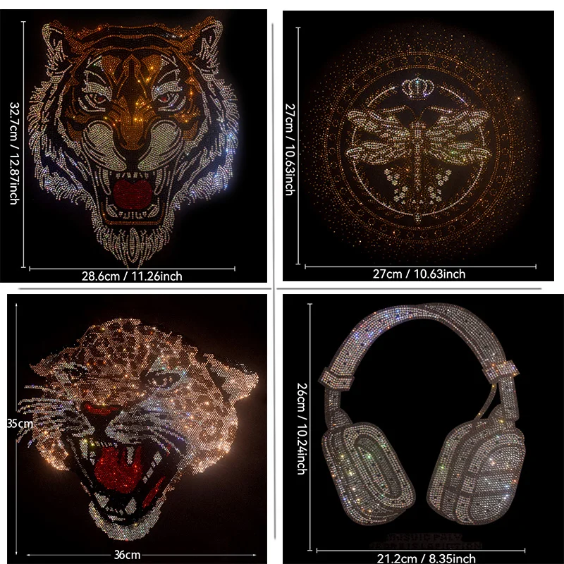 ファッション用大型アップリケ、ラインストーン、スパンコール、クリスタル、diy服飾、tシャツ装飾パッチ、衣料品アクセサリー