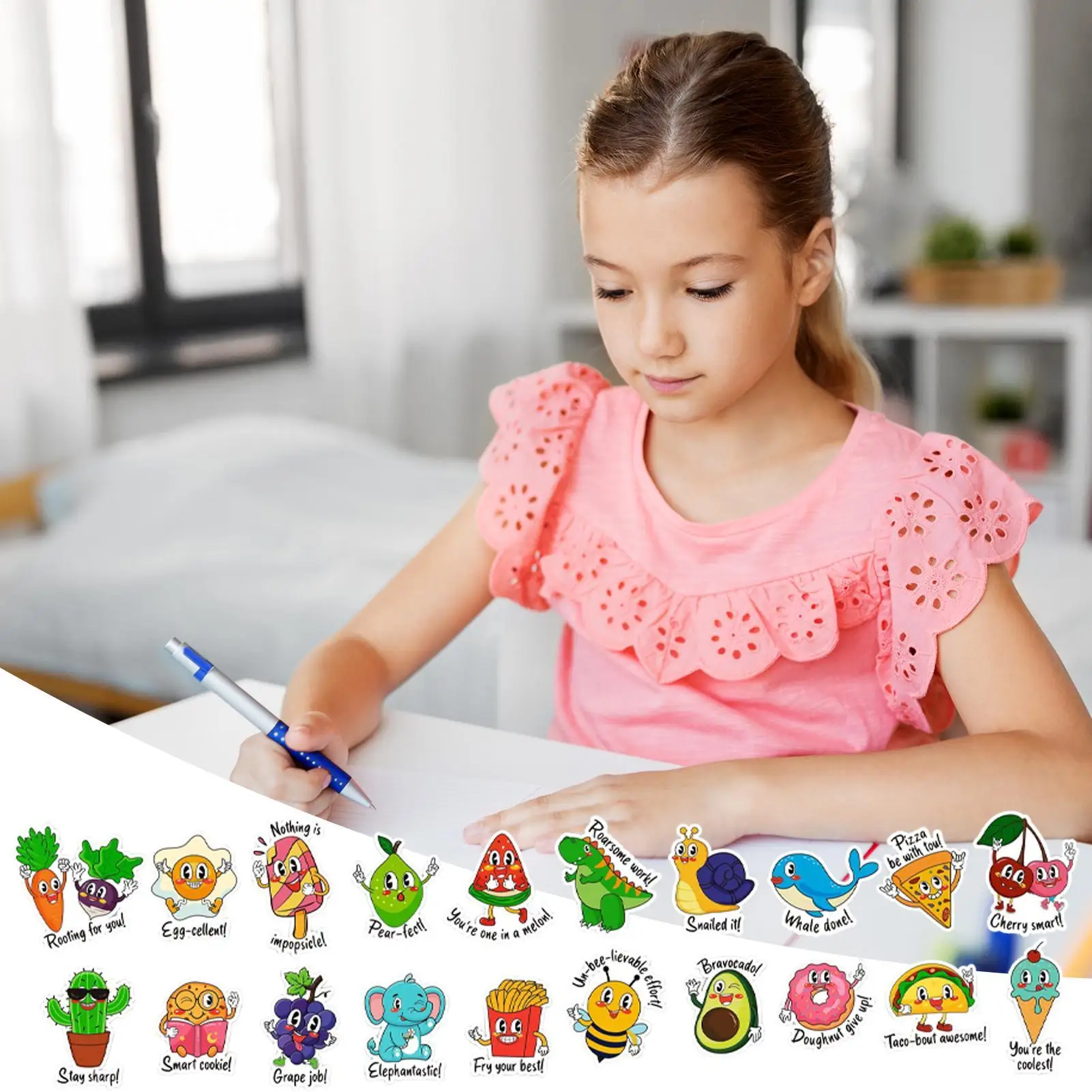 Punny Stickers For Kids Teacher Fruits Animals Stickers Pun Decals 800 Pieces Children Stationery Decals Aesthetic For
