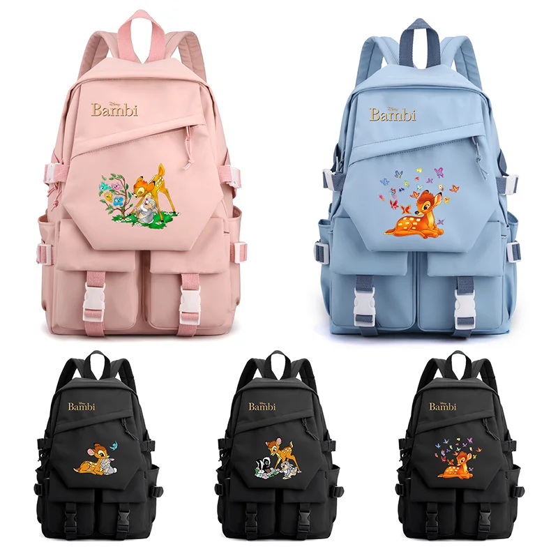 

Disney Bambi Boys Girls Kids School Book Bags Women Schoolbag Mens Shoulder Bag Bagpack Teenagers Student Travel Backpack