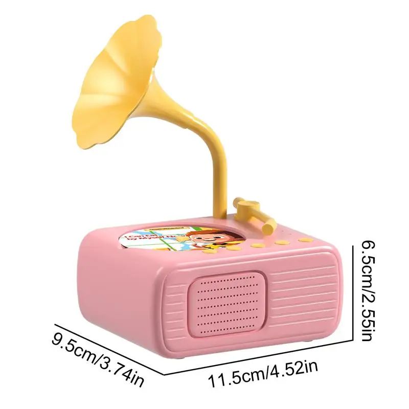 Kinder-Grammophon mit 96 Karten, Phonographen-Story-Musikplayer für Kinder, Spielzeug für Kleinkinder, frühkindliche Bildung, Geburtstagsgeschenk