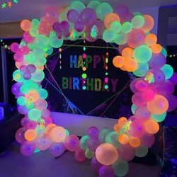 100/300/500Pcs 3inch Luminous Fluorescent Balloon Blacklight Neon Latex Balloon Baby Shower Birthday Wedding Party Decoration