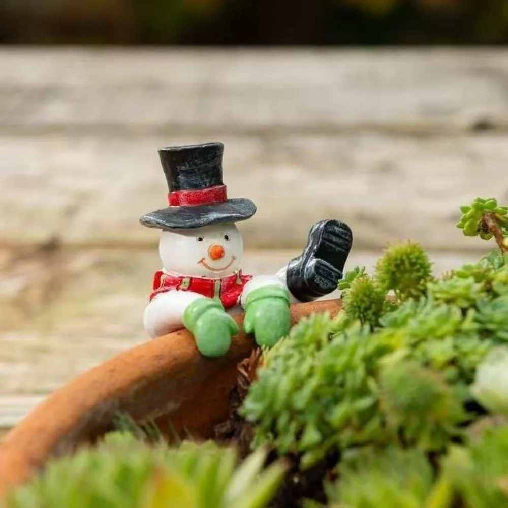 Santa Claus Resin Flower Pot Hangings Cute Snowmen Christmas Hanging Ornaments Durable Funny Garden Decoration
