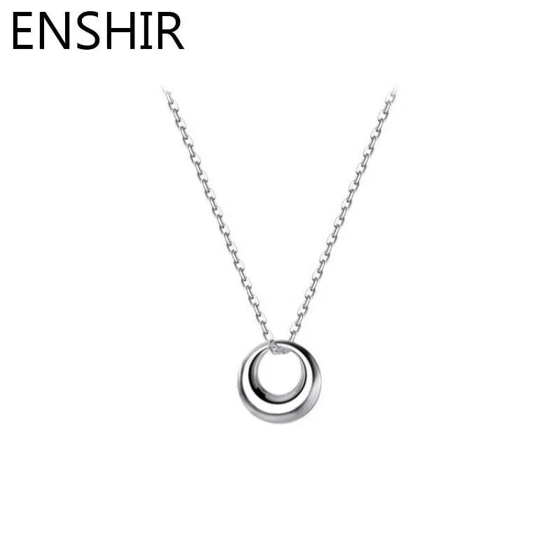 ENSHIR Geometric Round Circle Necklace for Women Simple All Match Clavicle Chain Choker Jewelry Party Birthday Gift