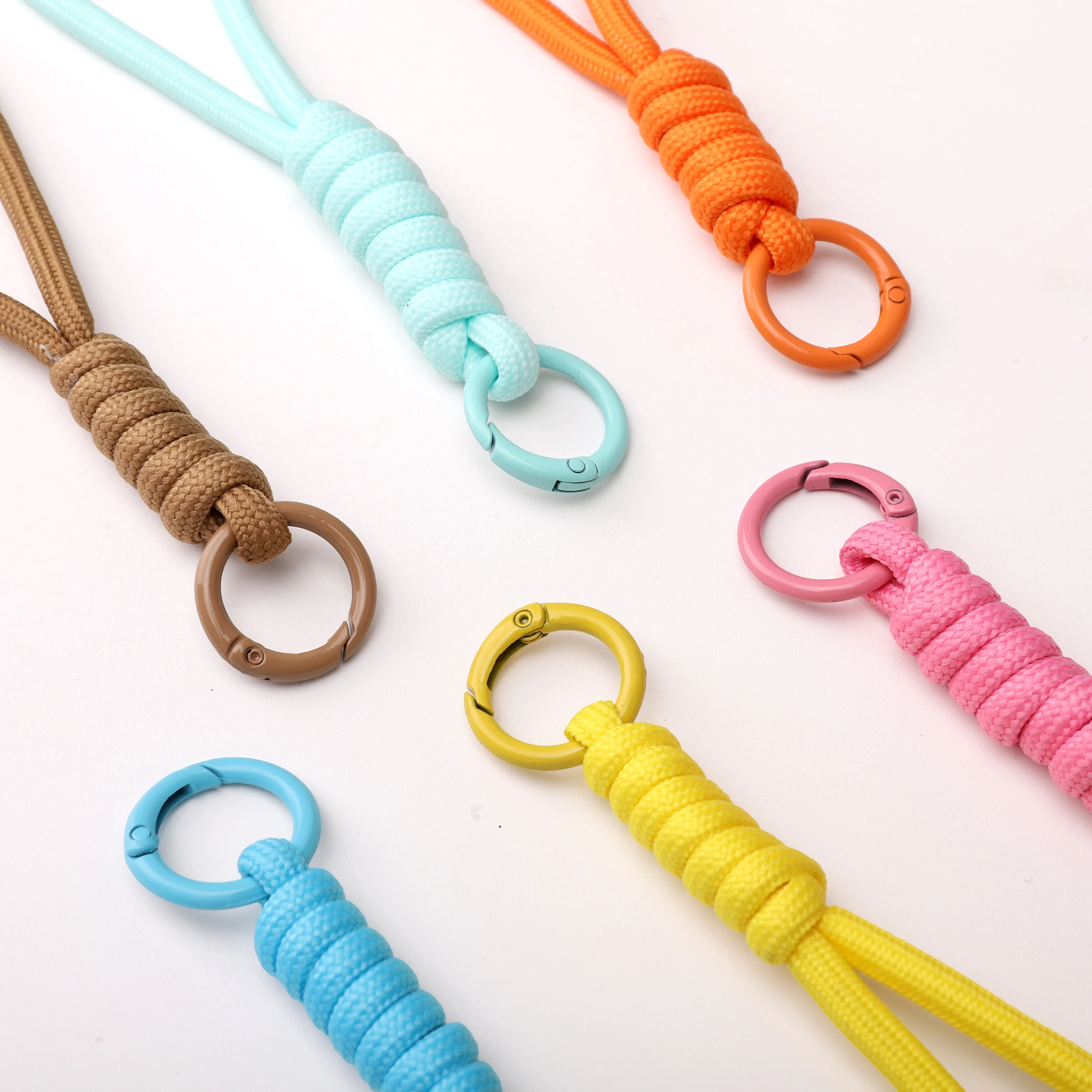 1PC Creative Braided Lanyard Keychain for Phone Case Anti Lost Knot Rope Strap Car Key Chains DIY Accessories Fashion Keyring
