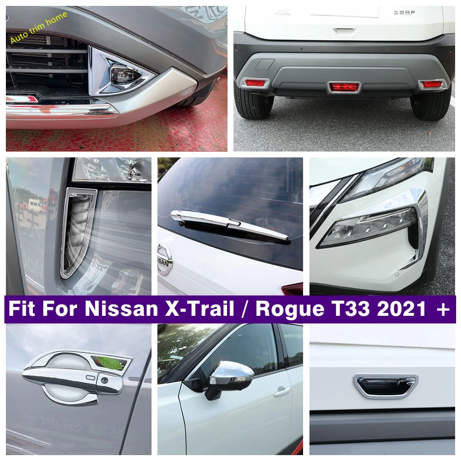 

Accessories Chrome Handle Bowl / Rearview Mirror / Rear Window Wiper Cover Trim For Nissan X-Trail X Trail / Rogue T33 2021-2025
