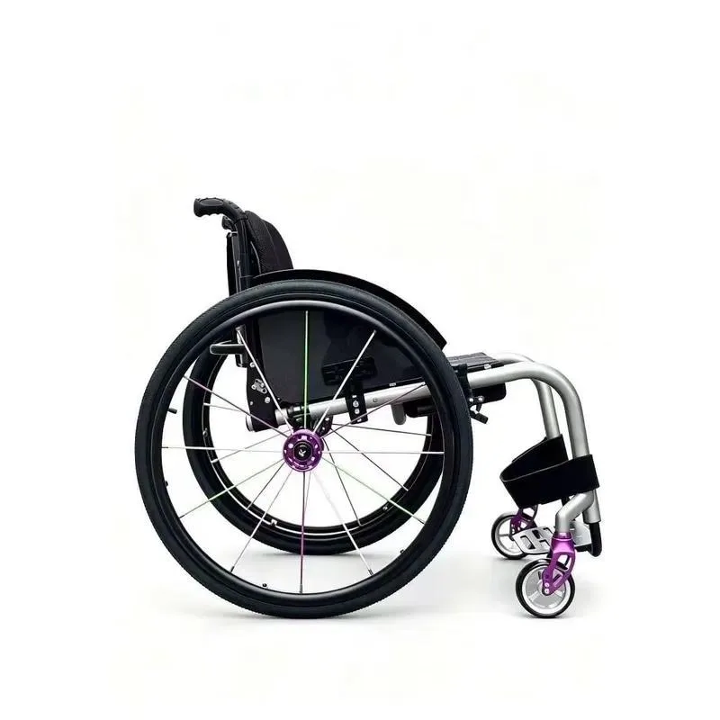 Aluminum frame integrated wheelchair with removable carbon fiber side panels for easy storage