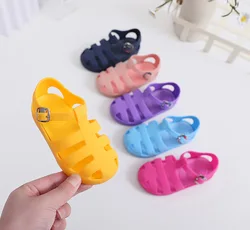 босоножк Summer Child Sandals for Girl Boy Toddler Kid Shoe Soft Non-slip Princess Shoe Candy Color Hollow Out Casual Sandals