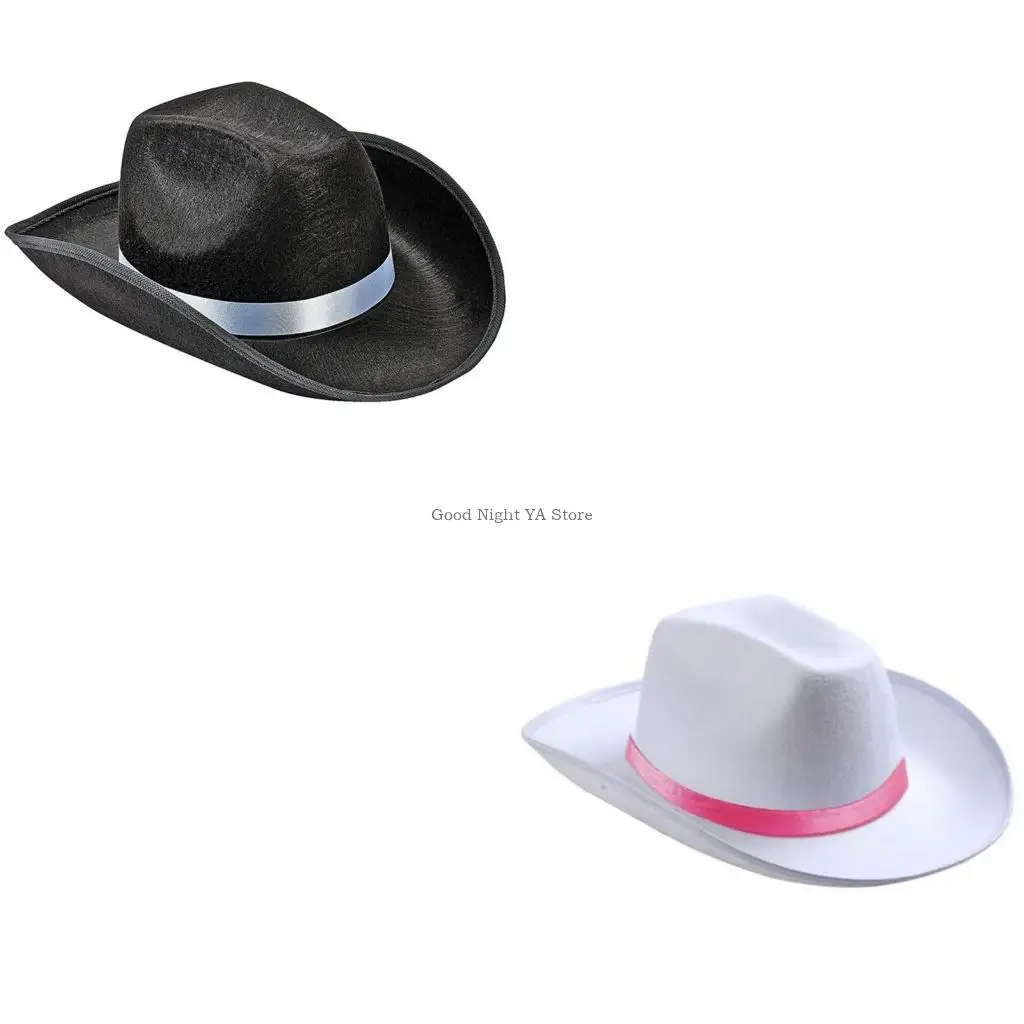 Women Western Cowboy Hat with Ribbon Multipurpose Decorative Hat Supplies for Adults Women Decoratin Gift