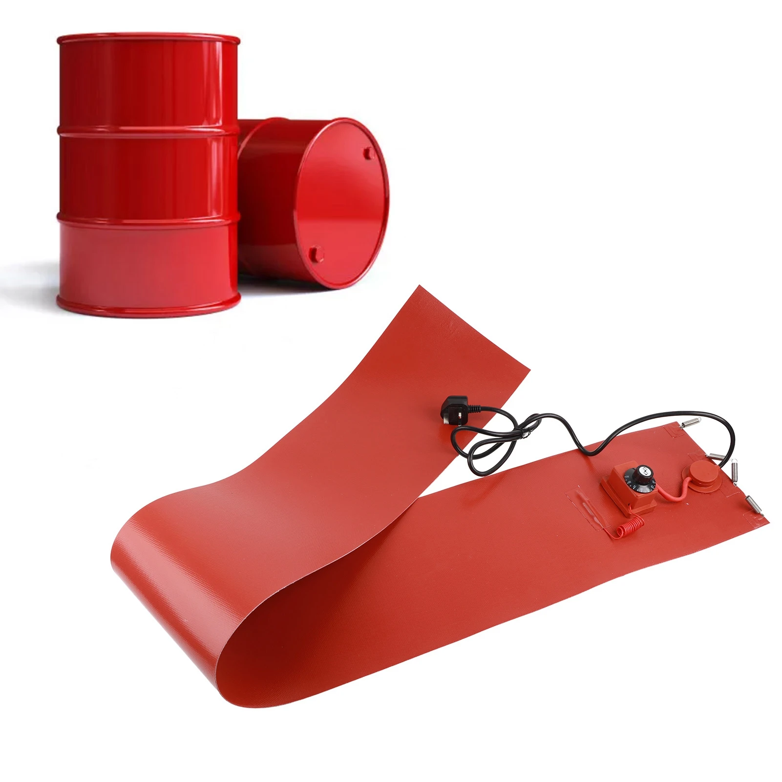 ドラムヒーター 200L ドラムヒーター ドラムペールヒーター 200L オイルドラムヒーターベルト シリコン加熱パッド 弾性スプリングとサーモスタット付き