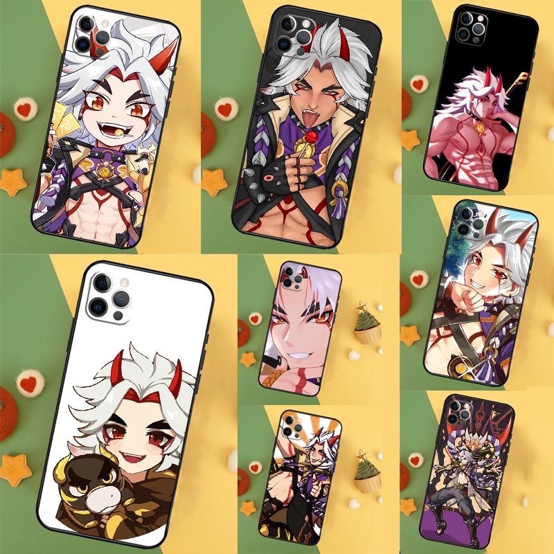 Genshin Impact Arataki Itto Cover For iPhone 16 15 14 13 12 11 Pro Max Plus Mini 7 8 X XS Max XR Phone Case