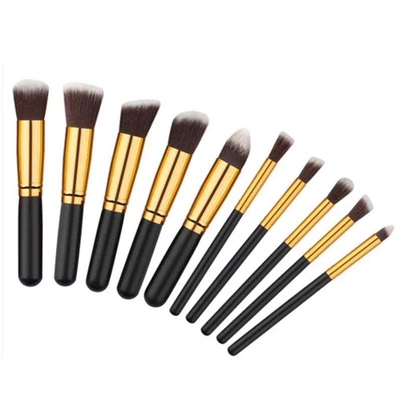 10pcs/set Makeup Brushes Blending Powder blush large foundation contour Professional Makeup Brush Cosmetics Kabuki kit 6 colors