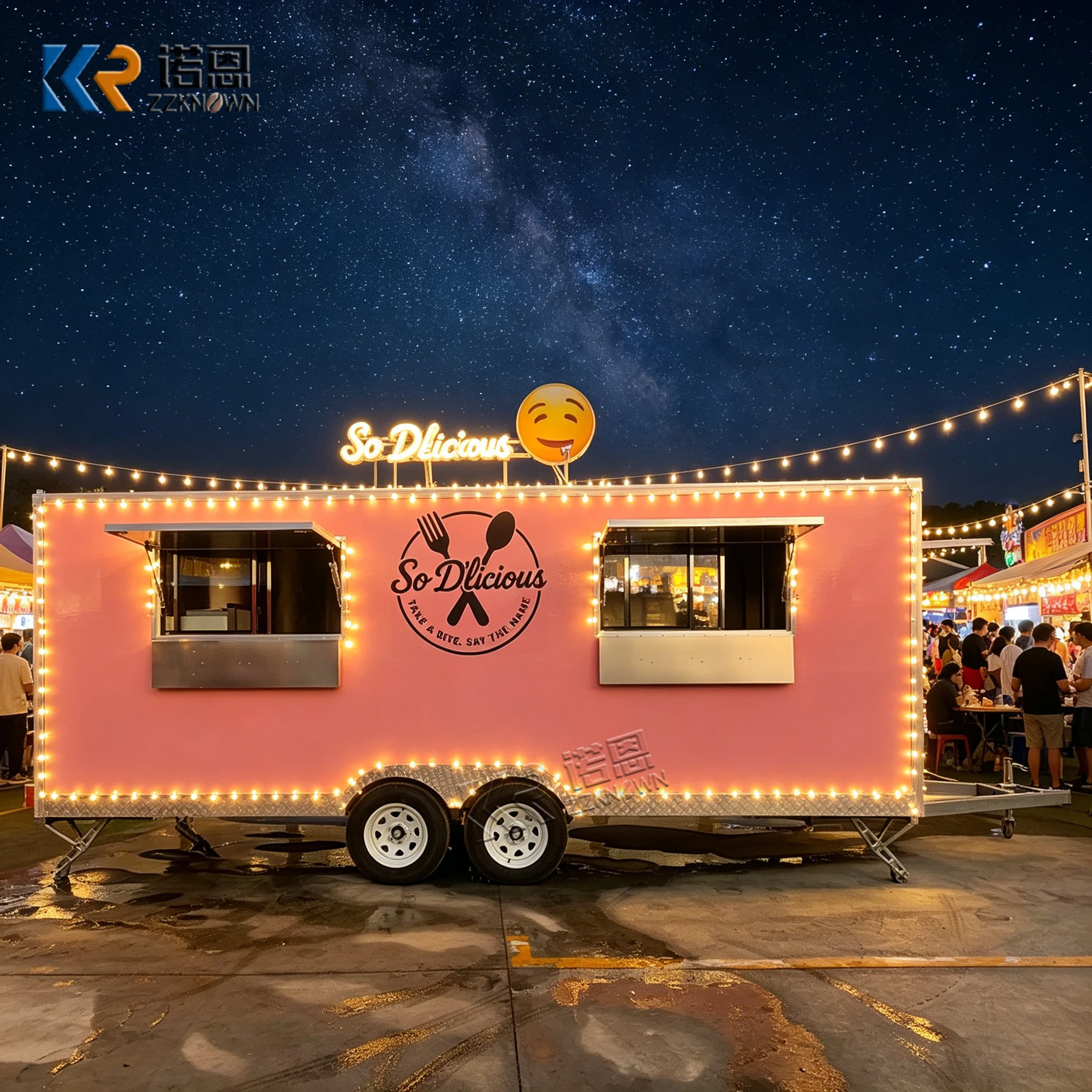 Mobile Food Truck Commercial Catering Cart Hot Dog Burger Concession Food Trailer with Professional Cooking Equipment