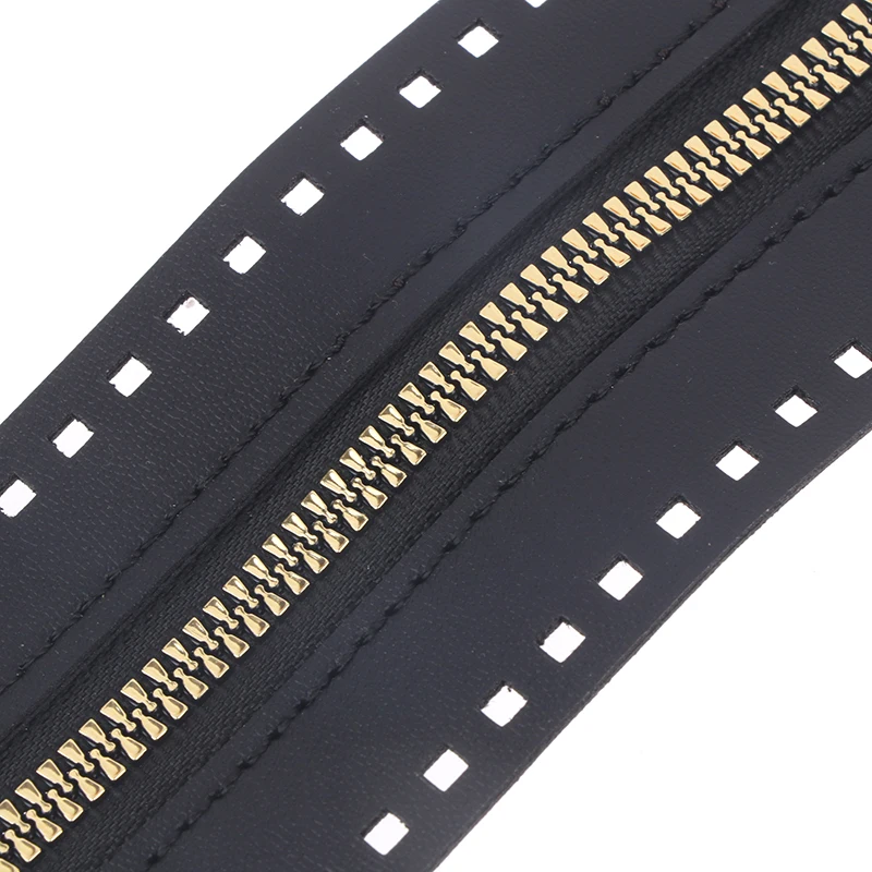 1PC Leather Zipper Useful For Crochet Bag Hardware Soild Zipper Sewing Accessory Useful Handbag Leather Zipper