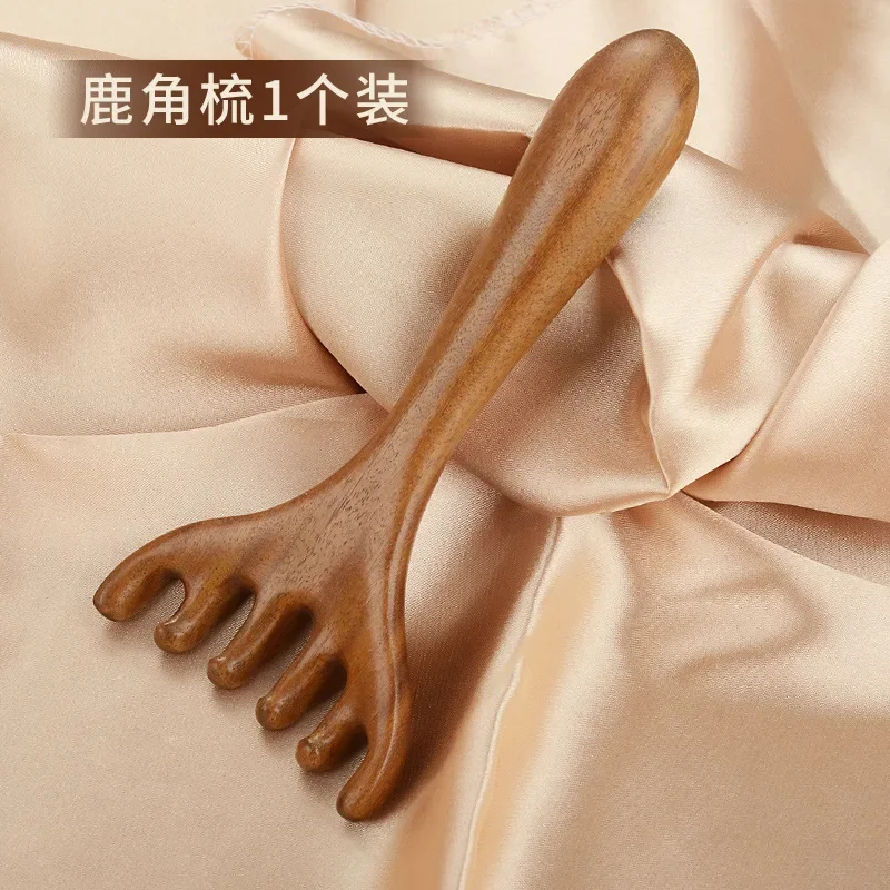 Antlers Head Meridian Massager Eye Massage Comb Scratch Head Therapy Massage Claw Point Muscle Pulling Rod