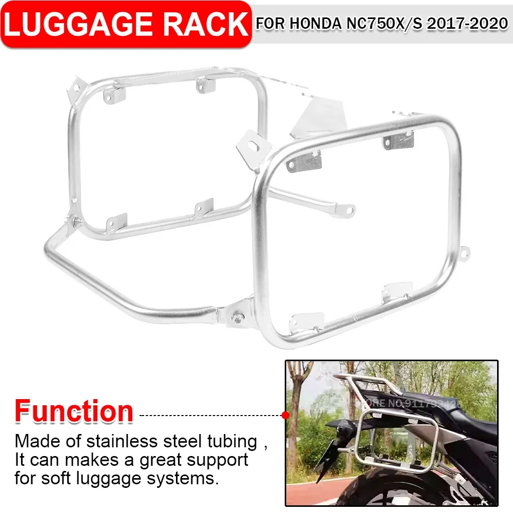 For Honda NC750X NC750S 2017 2018 2019 2020 Luggage Box Bracket Motorcycle Stainless Steel Panniers Holder Frame Top Case Rack