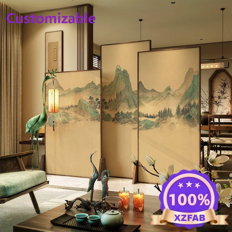 Factory Direct 2026 Chinese solid wood partition living room entrance door, porch decoration, movable