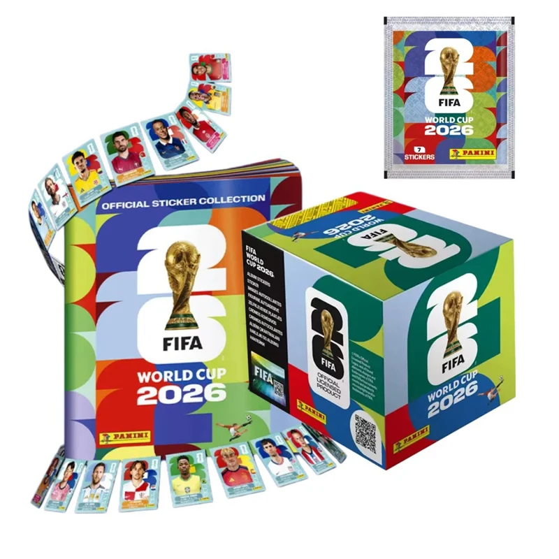 Autocollants originaux Panini de la Coupe du Monde FIFA 2026, version internationale, collection rare, souvenir pour les fans de football, cadeau.