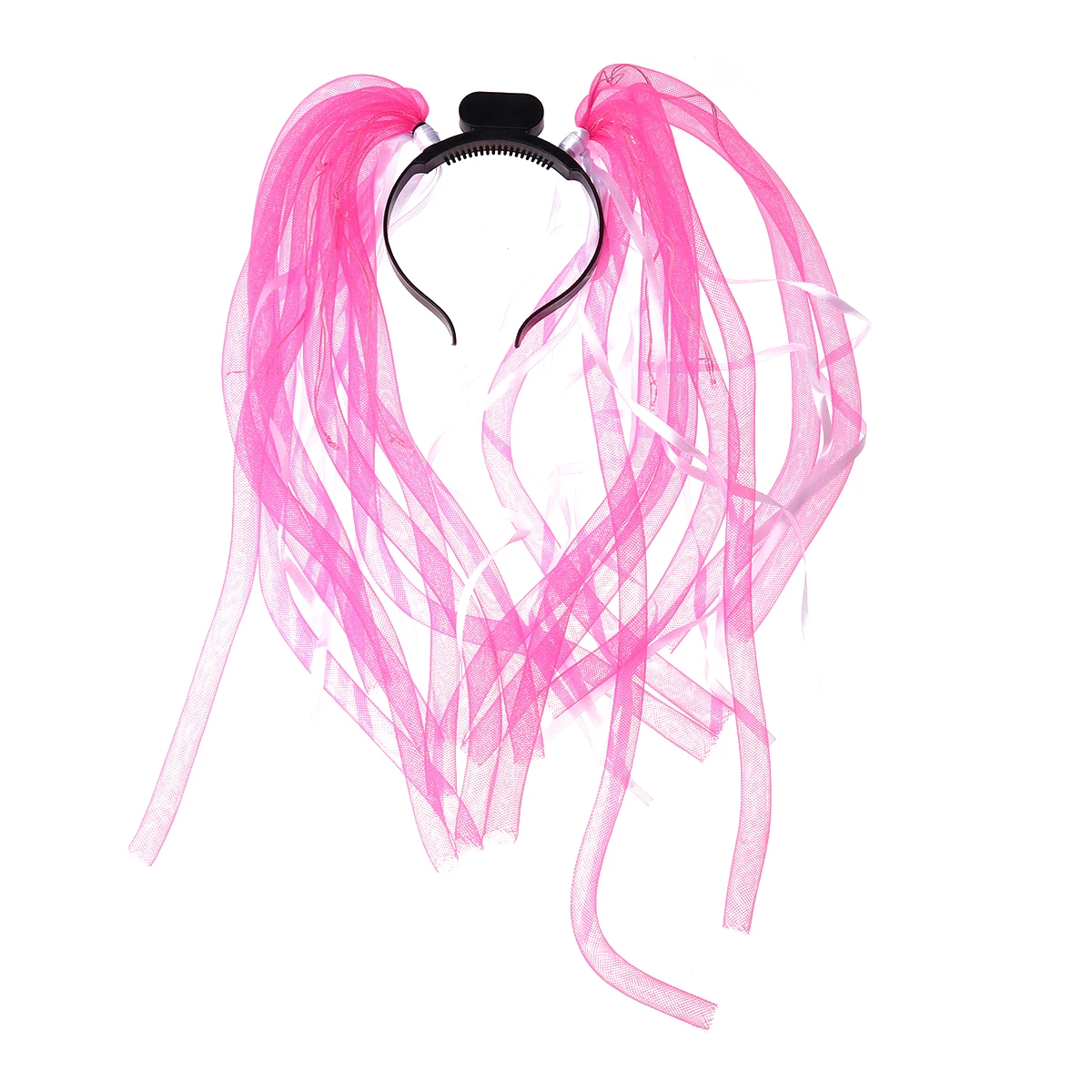 

Luminous Flashing Hair Headband Led Glow Braid Pink Decor For Halloween Party Festival Concert Event Hair Extensions
